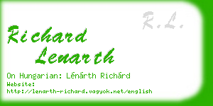 richard lenarth business card